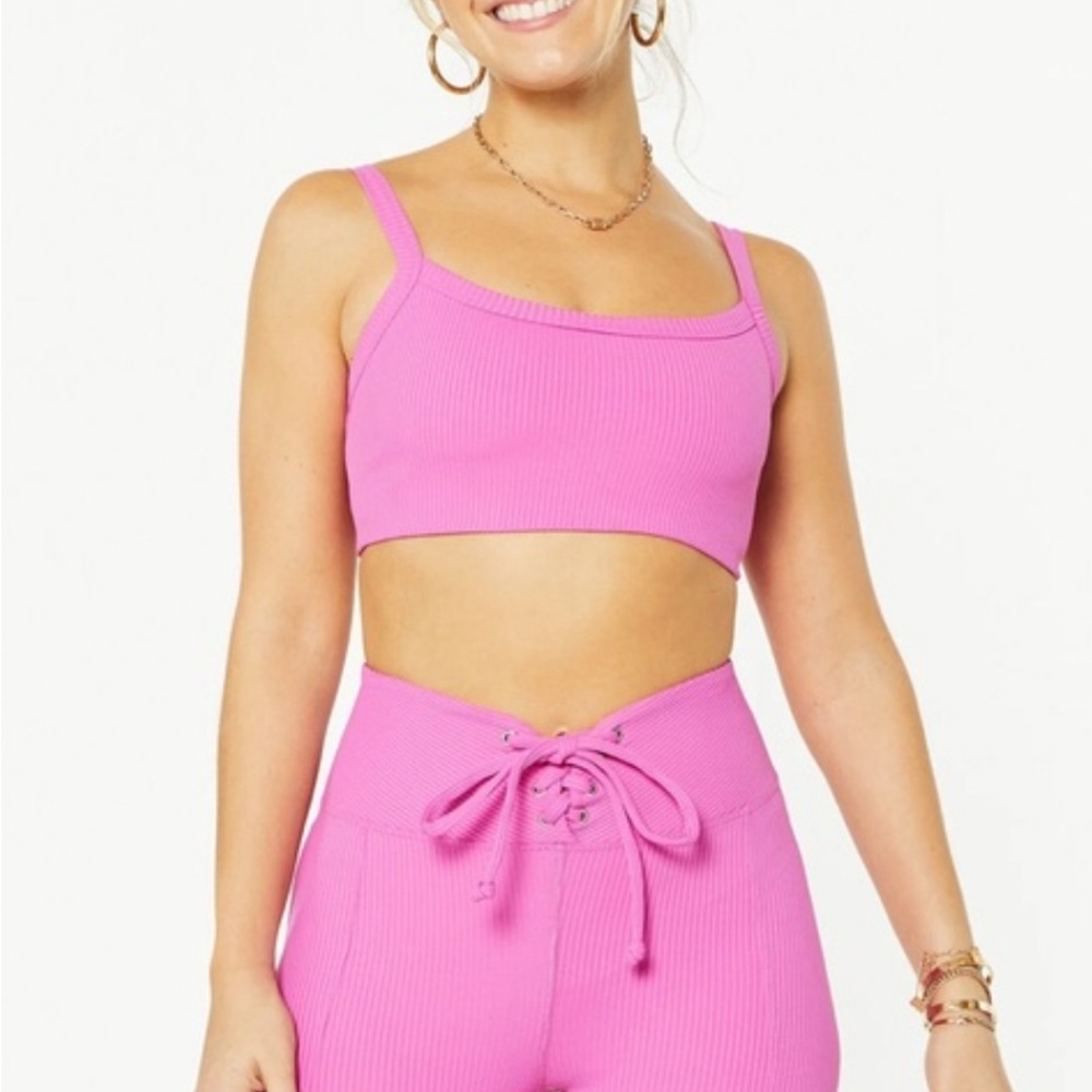 Year of Ours Pink Ribbed Bra